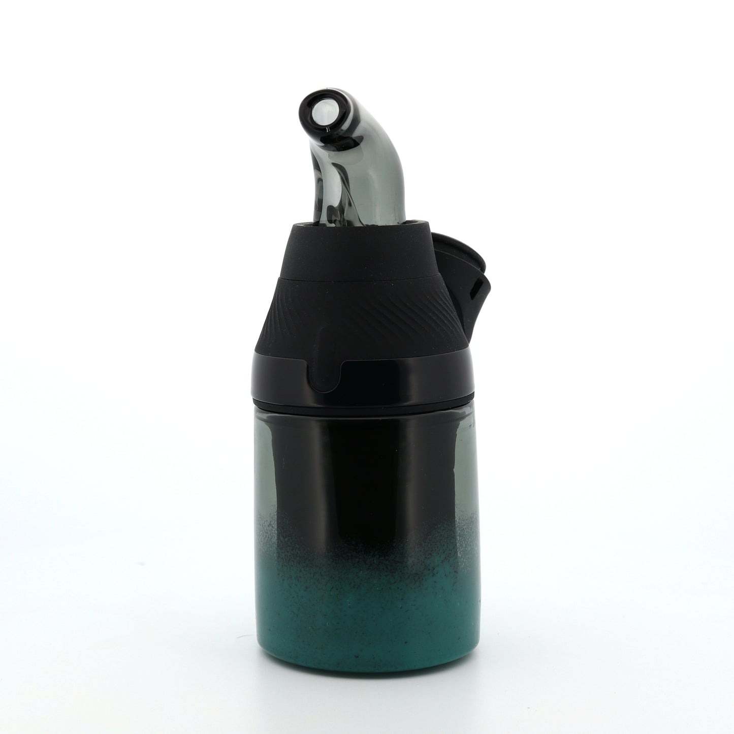 Shaggy Glass Smoke to Teal Frit “Tank & Snorkel” Set for Puffco Proxy Core