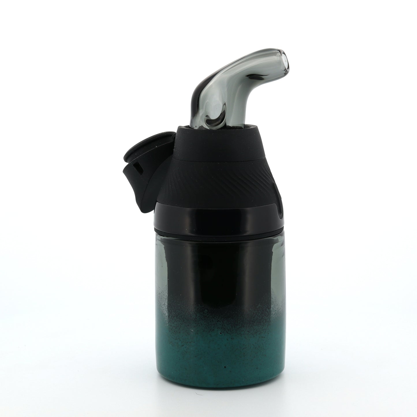 Shaggy Glass Smoke to Teal Frit “Tank & Snorkel” Set for Puffco Proxy Core