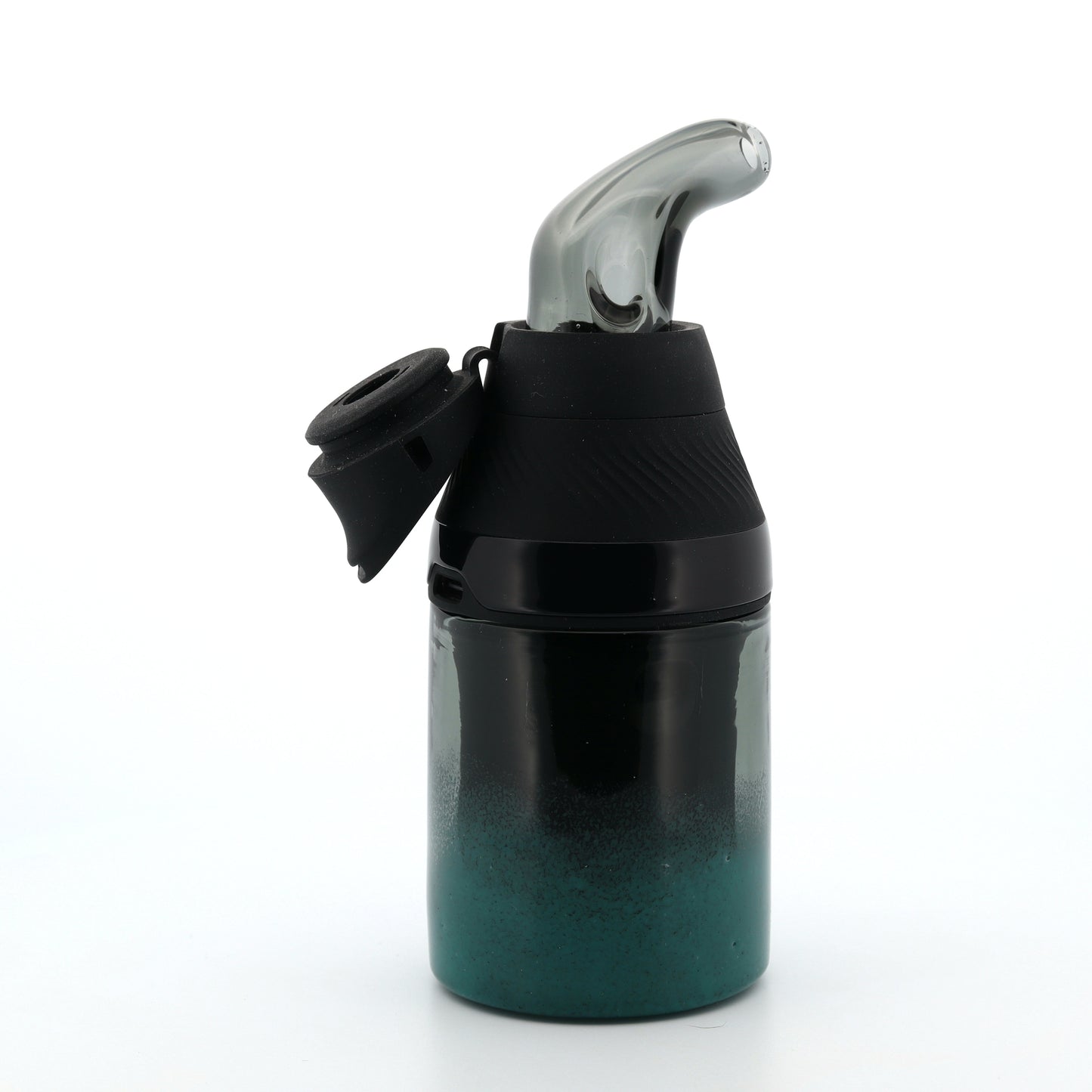 Shaggy Glass Smoke to Teal Frit “Tank & Snorkel” Set for Puffco Proxy Core