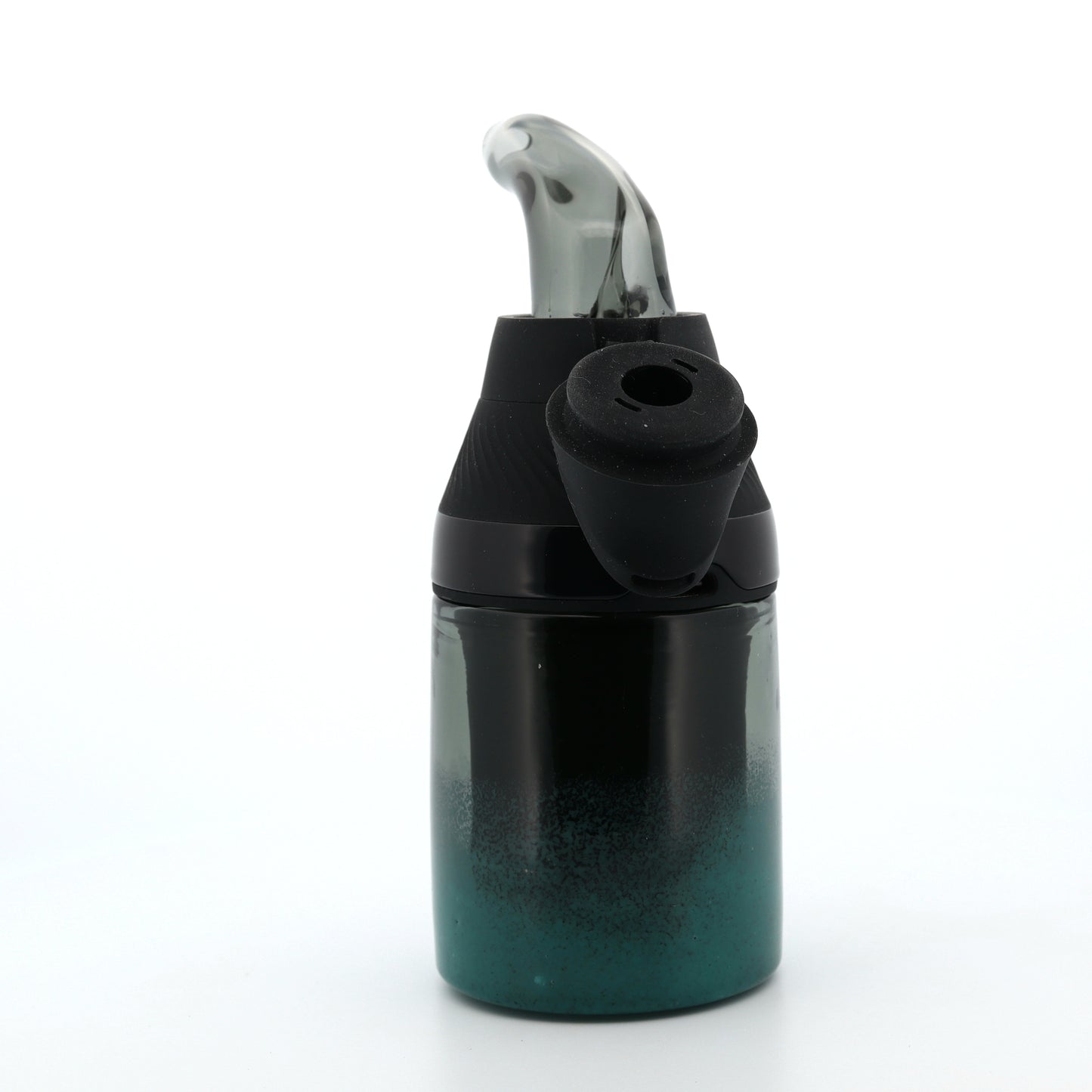 Shaggy Glass Smoke to Teal Frit “Tank & Snorkel” Set for Puffco Proxy Core