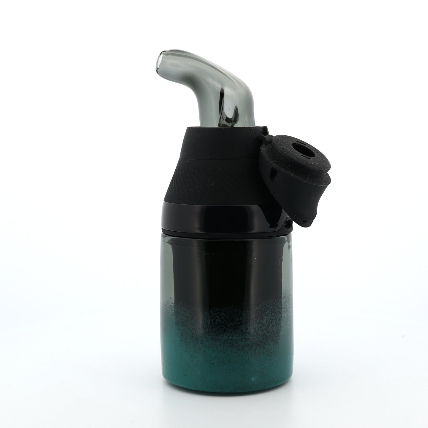 Shaggy Glass Smoke to Teal Frit “Tank & Snorkel” Set for Puffco Proxy Core