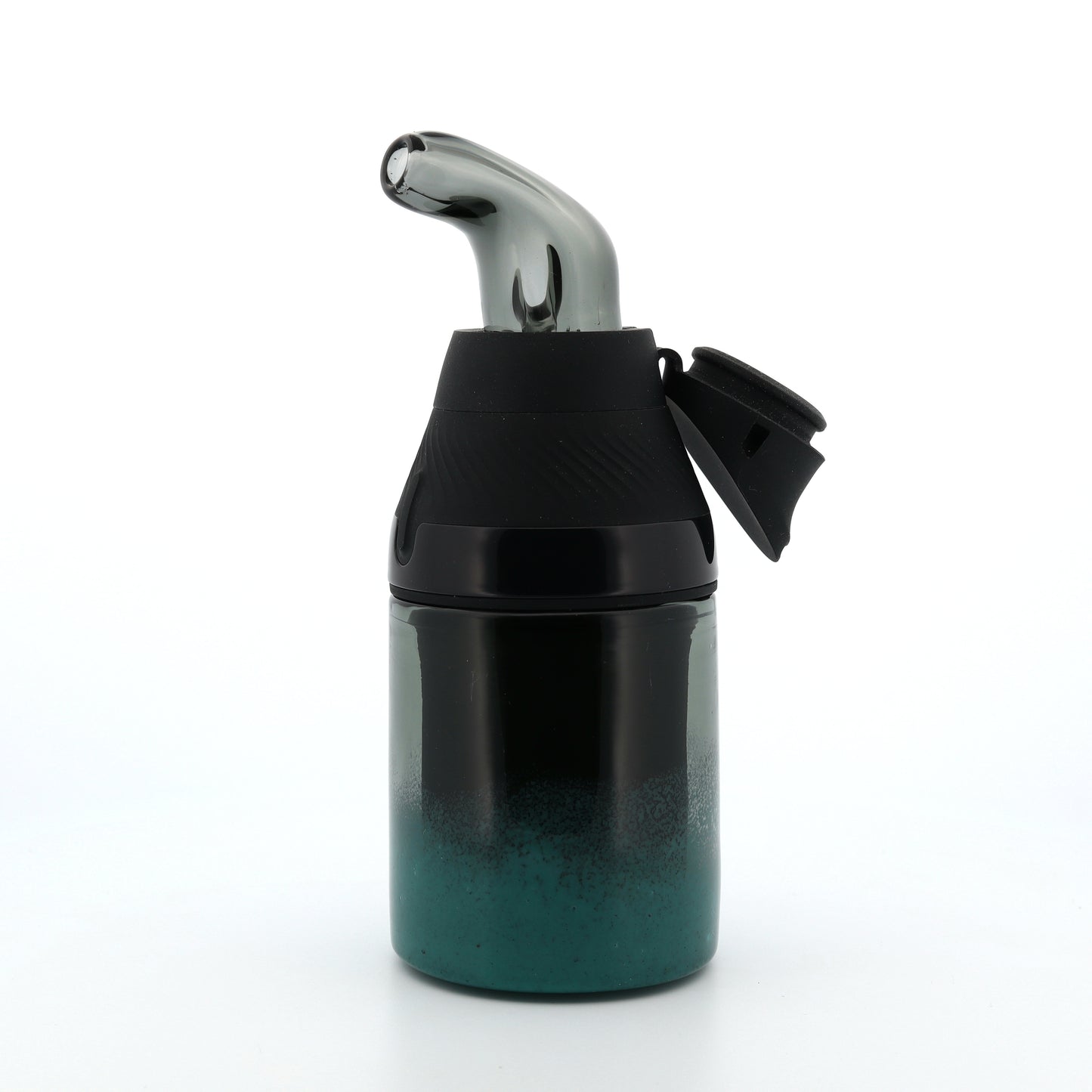 Shaggy Glass Smoke to Teal Frit “Tank & Snorkel” Set for Puffco Proxy Core
