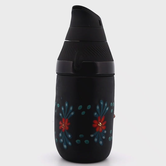 Sarita Glass Black Frosted Floral Core Tank