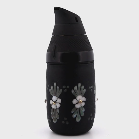 Sarita Glass Frosted Black Floral Core Tank