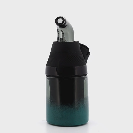 Shaggy Glass Smoke to Teal Frit “Tank & Snorkel” Set for Puffco Proxy Core